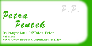 petra pentek business card